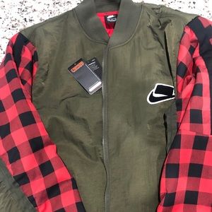 Nike bomber with plaid
